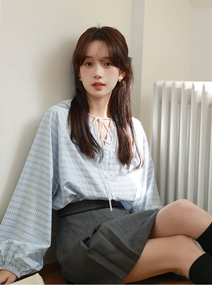 BLUE STRIPE LOOSE SHIRT