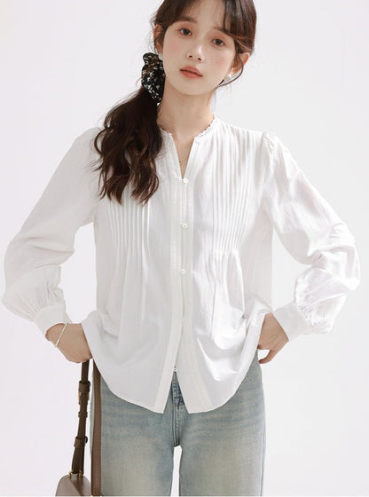 LACE COLLAR PLATE SHIRT