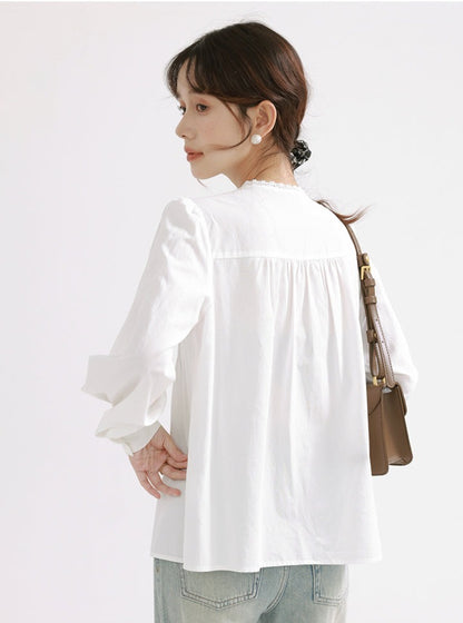 LACE COLLAR PLATE SHIRT