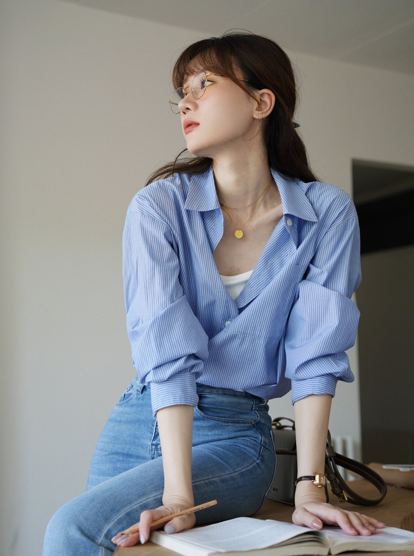 BLUE STRIPED SHIRT