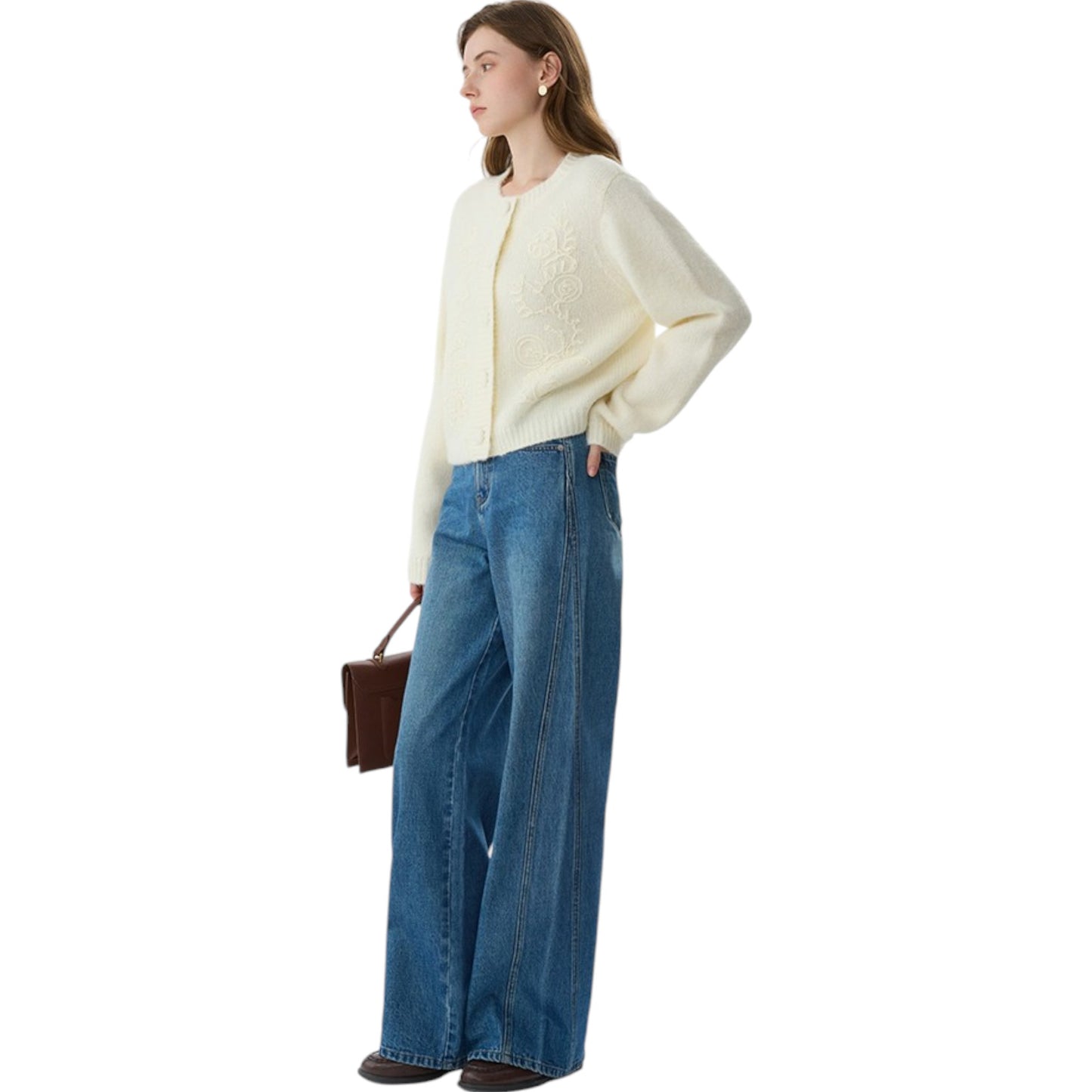 FANSILANEN High waist loose deconstructed design wide leg jeans ハイウエスト ルーズデコンストラクトデザイン ワイドレッグジーンズ