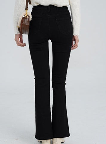 BLACK SLIT JEANS