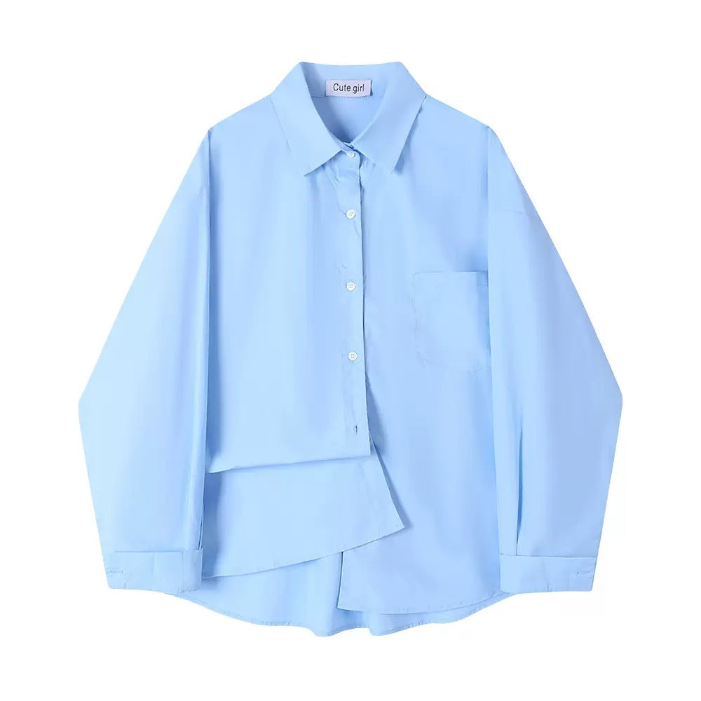 BLUE LOOSE LONG-SLEEVE SHIRT ブルー ルーズフィット ロング 長袖 シャツ