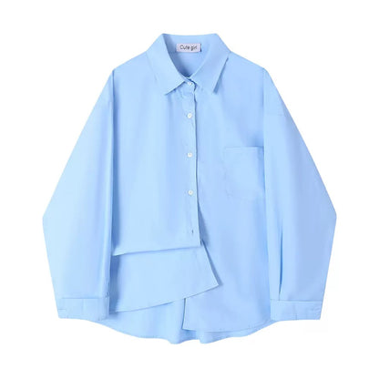 BLUE LOOSE LONG-SLEEVE SHIRT ブルー ルーズフィット ロング 長袖 シャツ