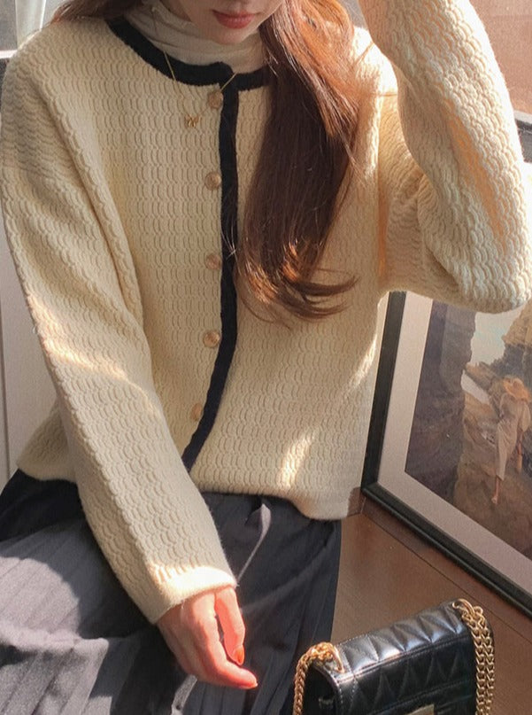 APRICOT KNITTED CARDIGAN