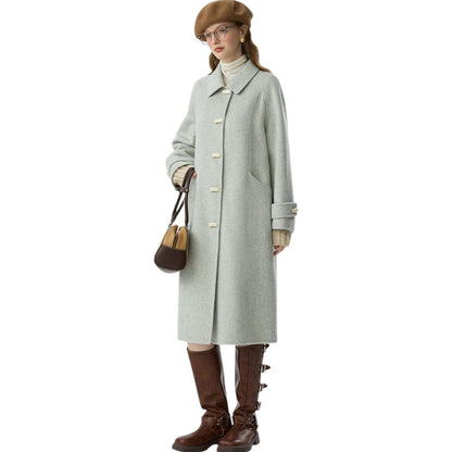FANSILANEN imitation horn button retro lapel wool double-faced coat イミテーションホーンボタン レトロラペル ウール ダブルフェイスコート