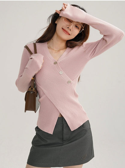 V-NECK LONG SLEEVE BLOUSE