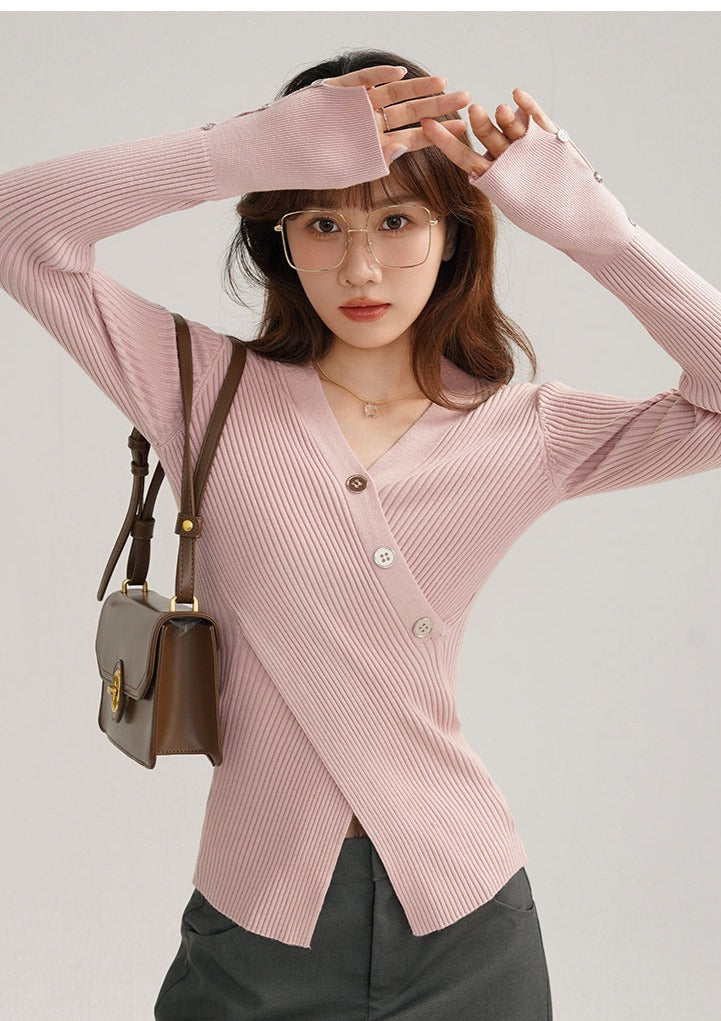 V-NECK LONG SLEEVE BLOUSE