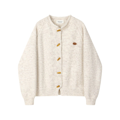 XinmonLee Horn button design sweet knitted cardigan ホーンボタンデザイン ニットカーディガン