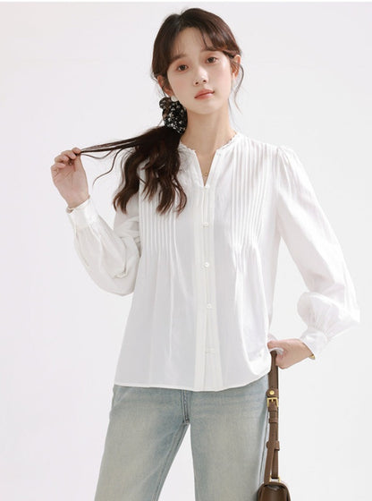 LACE COLLAR PLATE SHIRT