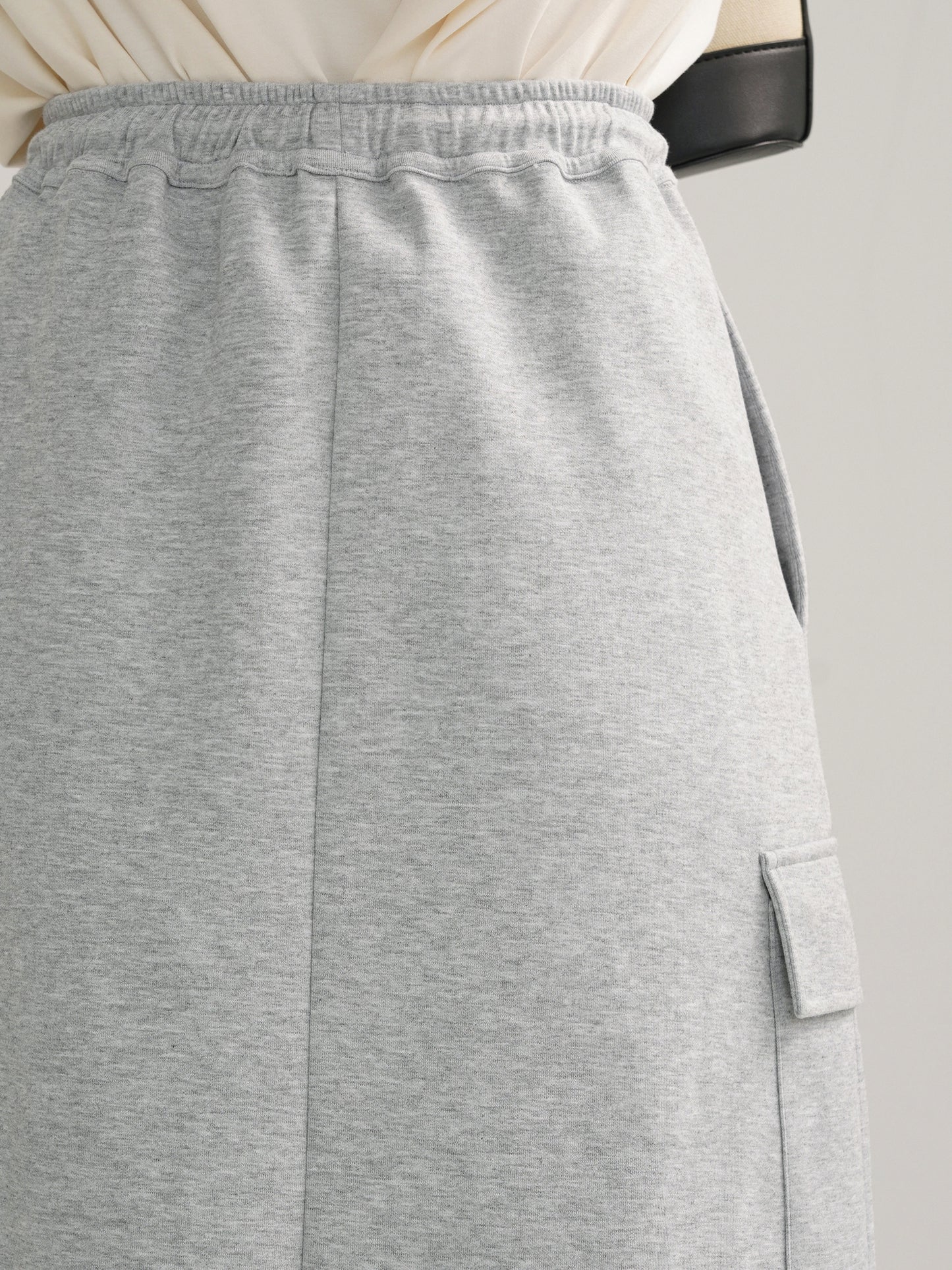 PEPLUM GRAY SWEATSHIRT SKIRT