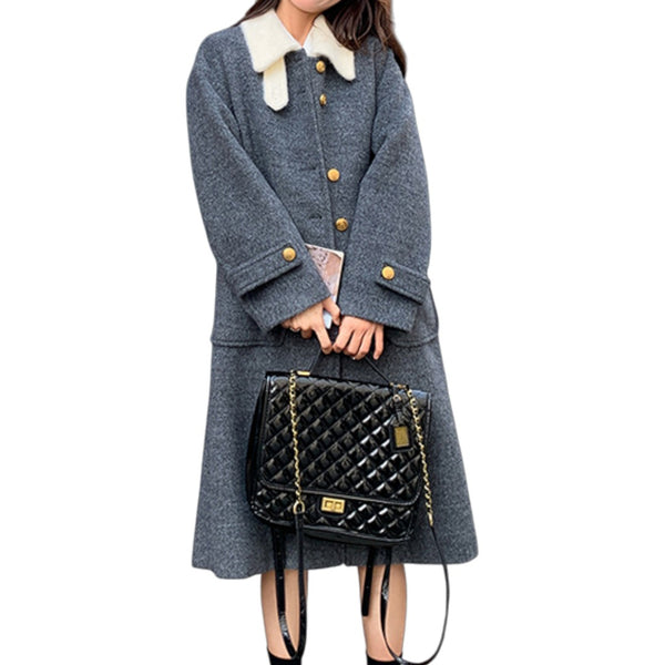 ウールコート エレガント グレー｜Luxe Gray Coat 高見え厚手ロング