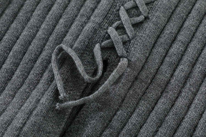 Designer Premium Knit アシンメトリー フリンジニット