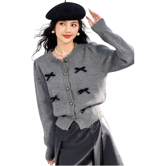 La Chapelle Puella fashion cardigan bow sweater ファッション カーディガン ボウ セーター