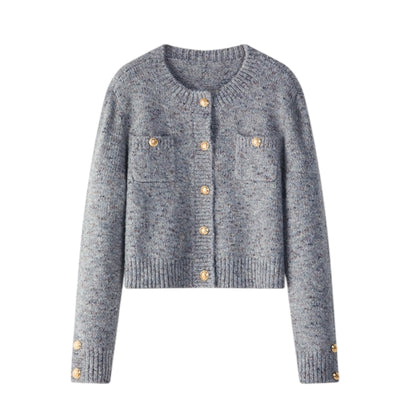 FANSILANEN Xiaoxiangfeng wool Korean style knitted cardigan シャネル風ウール 韓国ニットカーディガン