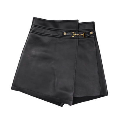 Real Leather Gold Horse Bit Short Pants 本革 リアルレザー ホースビット ショートパンツ