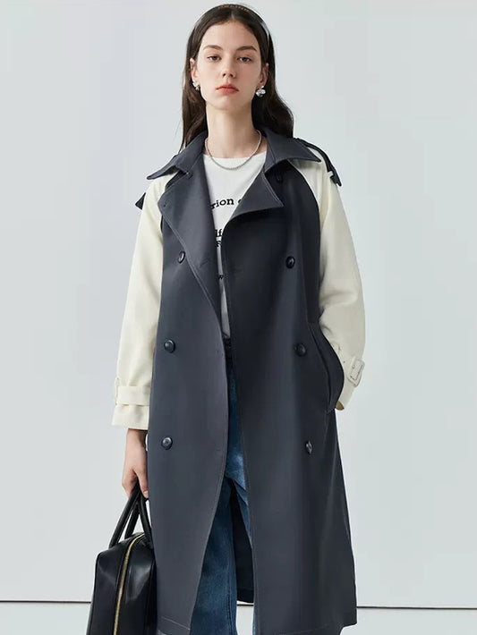 All season Bicolor 2color Trench Coat 2トーン スプリング トレンチコート