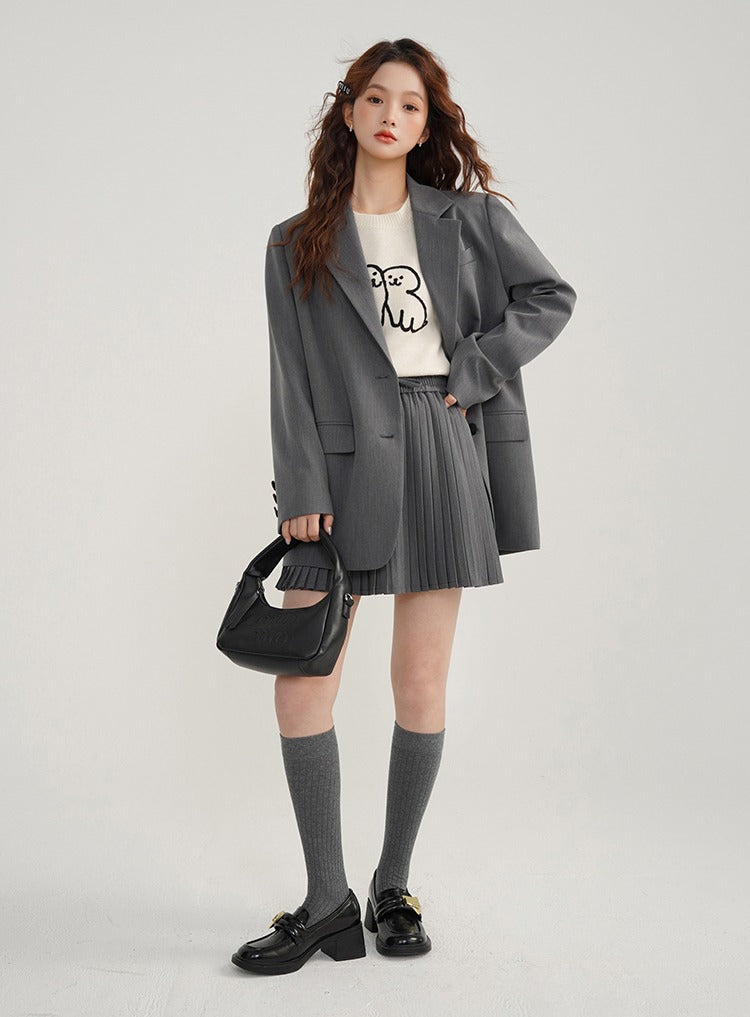 2024SS Casual Jacket Pleated Skirt Suit Setup ジャケット プリーツスカート スーツ セットアップ