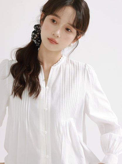 LACE COLLAR PLATE SHIRT