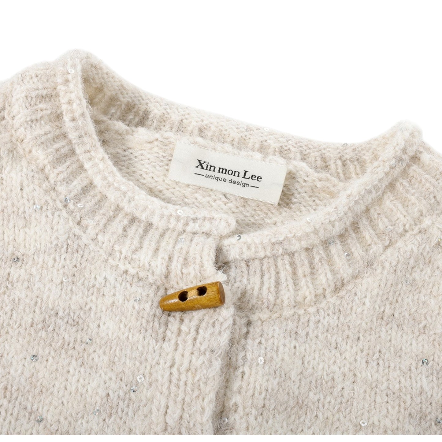 XinmonLee Horn button design sweet knitted cardigan ホーンボタンデザイン ニットカーディガン