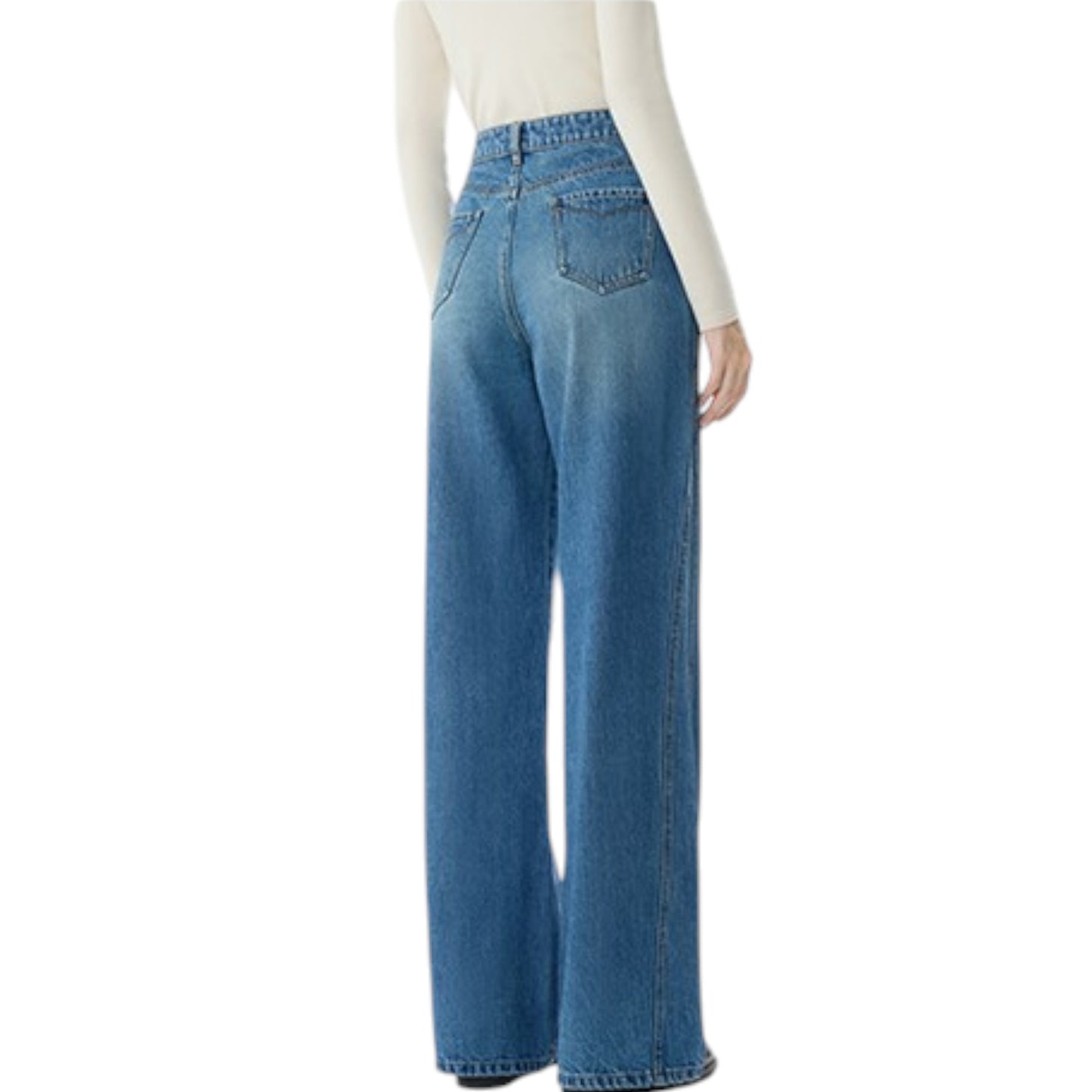 FANSILANEN High waist loose deconstructed design wide leg jeans ハイウエスト ルーズデコンストラクトデザイン ワイドレッグジーンズ