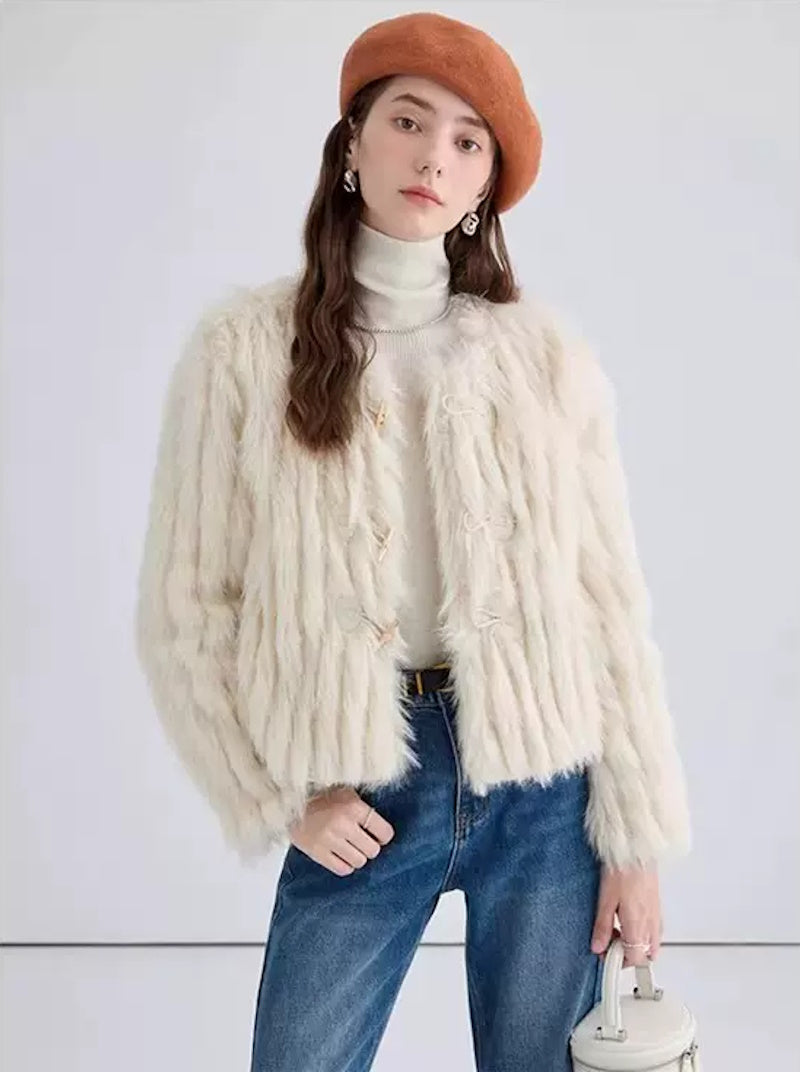 Faux fur short duffel coat for women エコファー ショート丈 ダッフル ジャケット コート