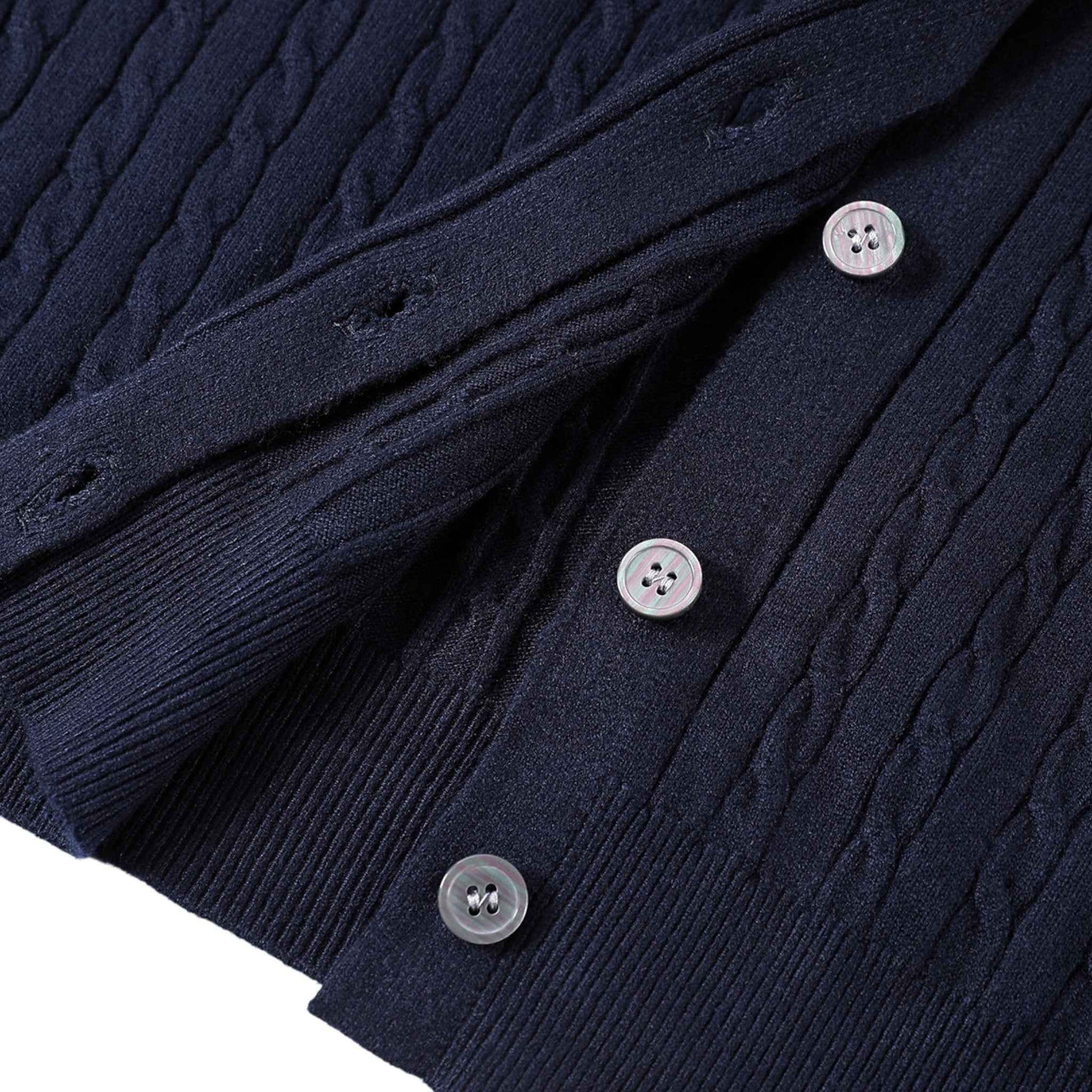 Classic Academia | チェック襟 レイヤード ニットカーディガン