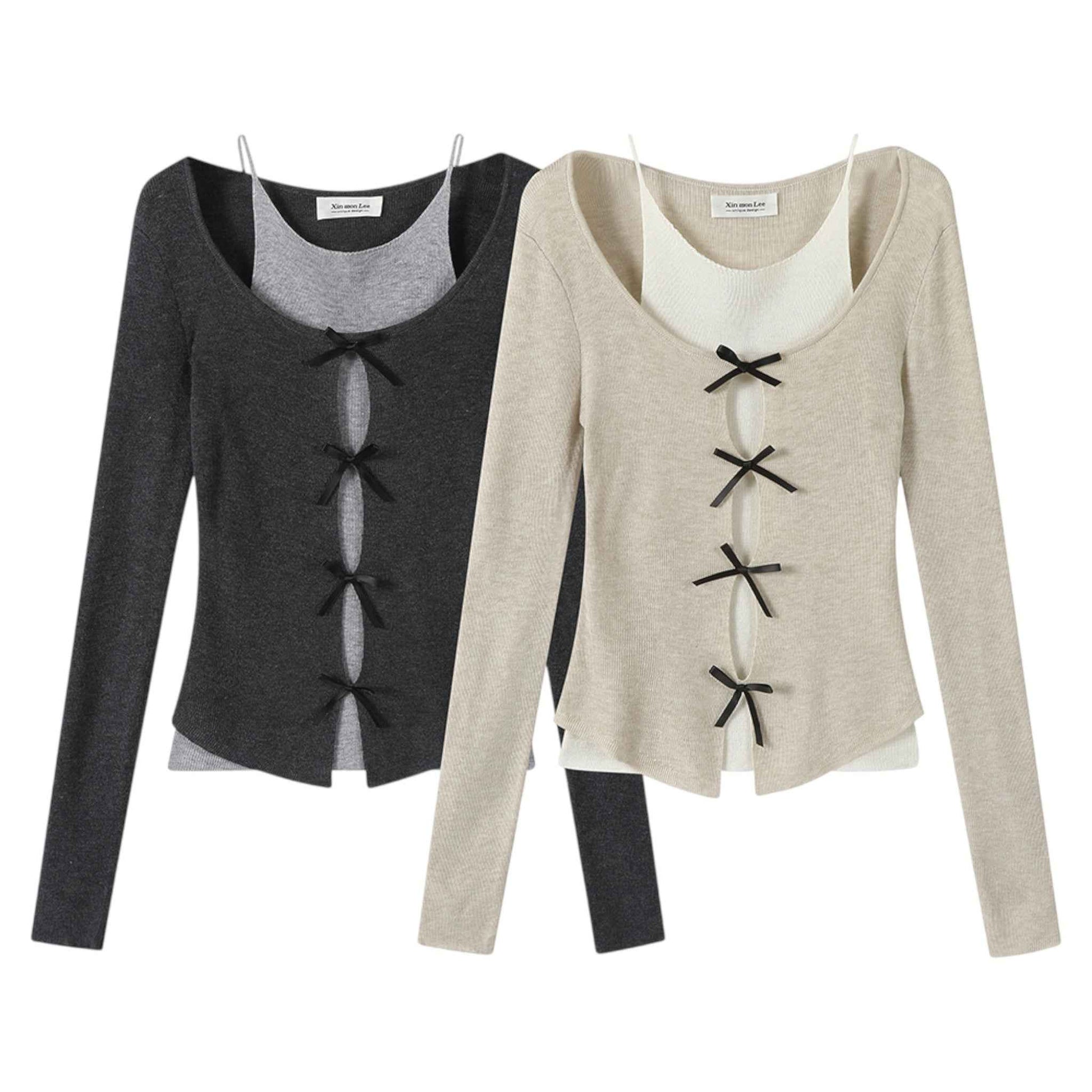 Éclat Rouge Cardigan | 深紅のレッド Vネックカーディガン