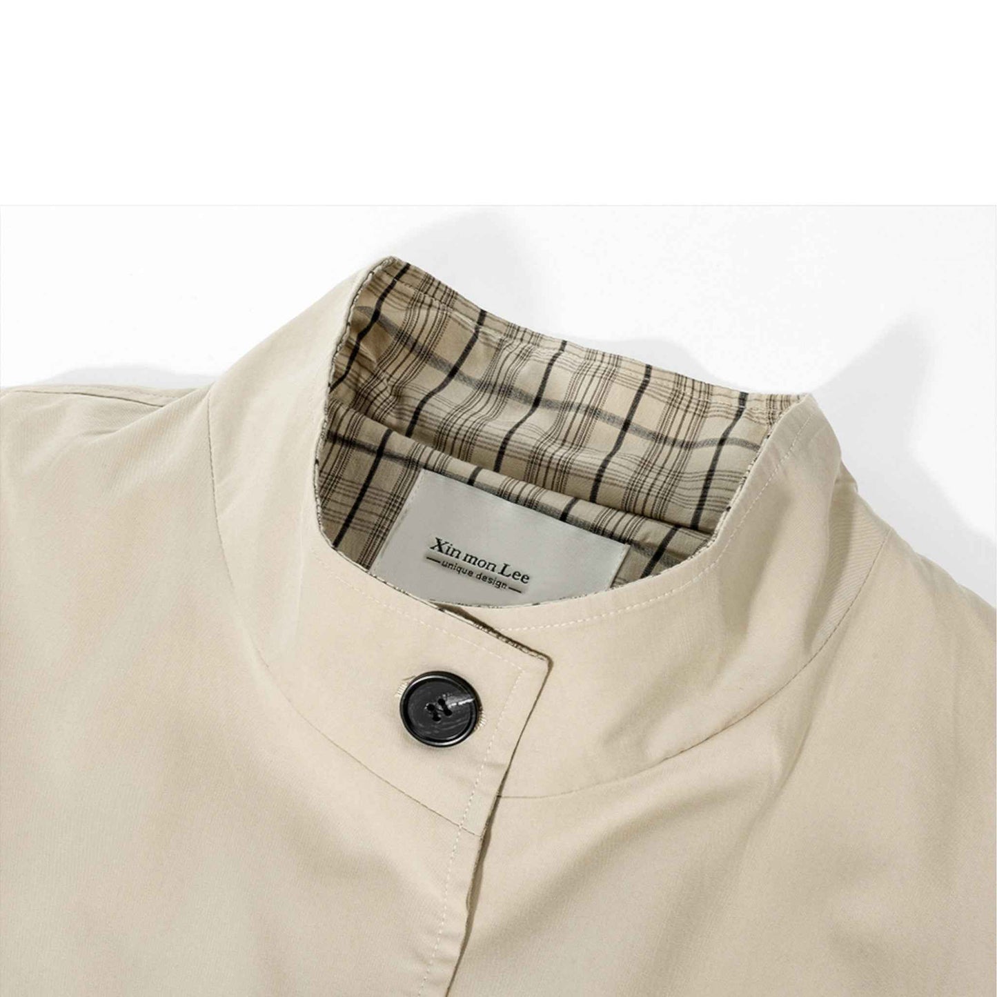 Autumn Muse | チェック柄異素材MIX トレンチコート