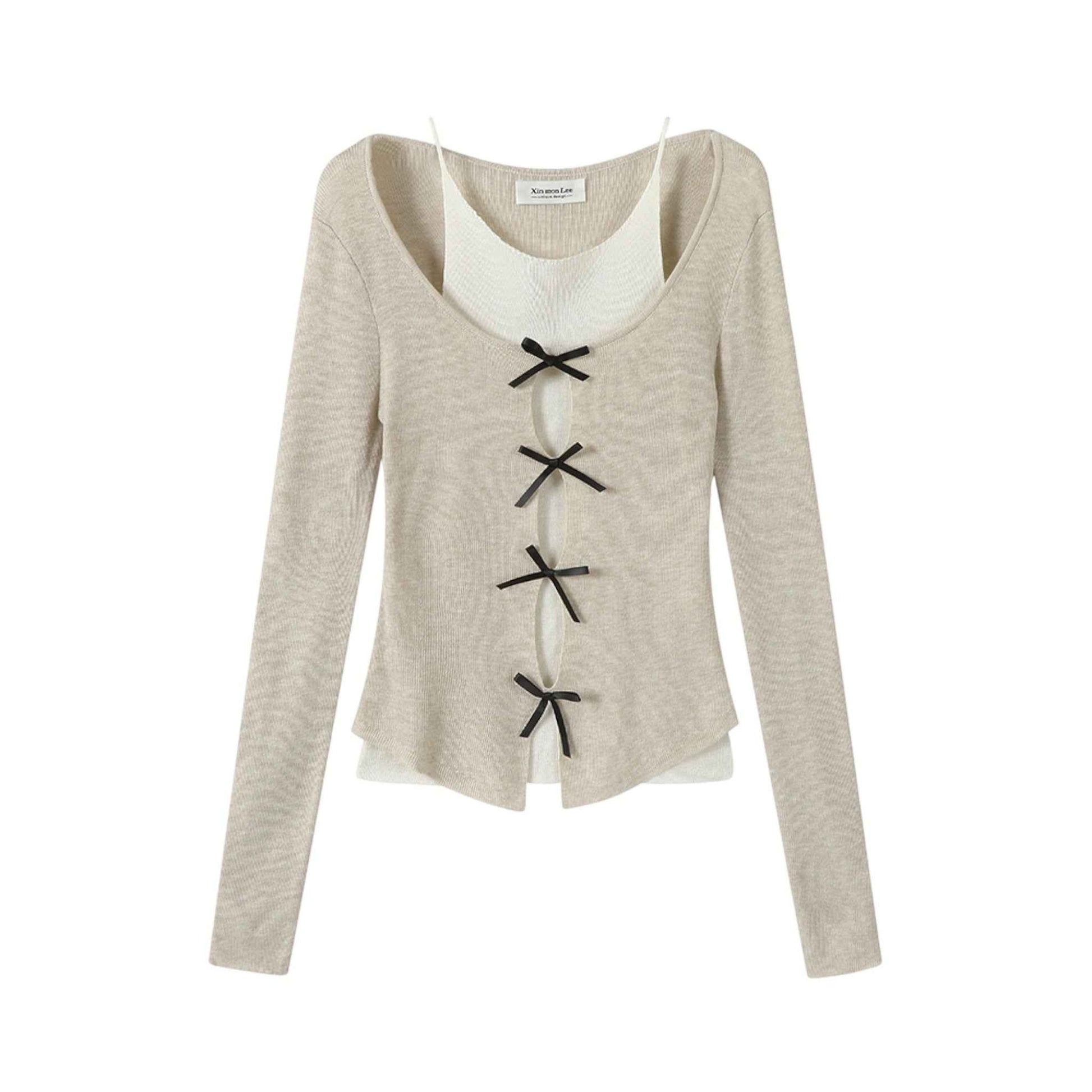 Éclat Rouge Cardigan | 深紅のレッド Vネックカーディガン