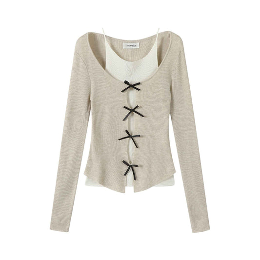 Éclat Rouge Cardigan | 深紅のレッド Vネックカーディガン