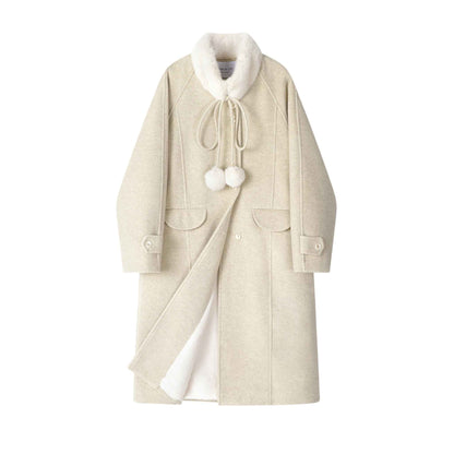 Elegant Hepburn Style Gray Coat - ヘップバーン ロングコート