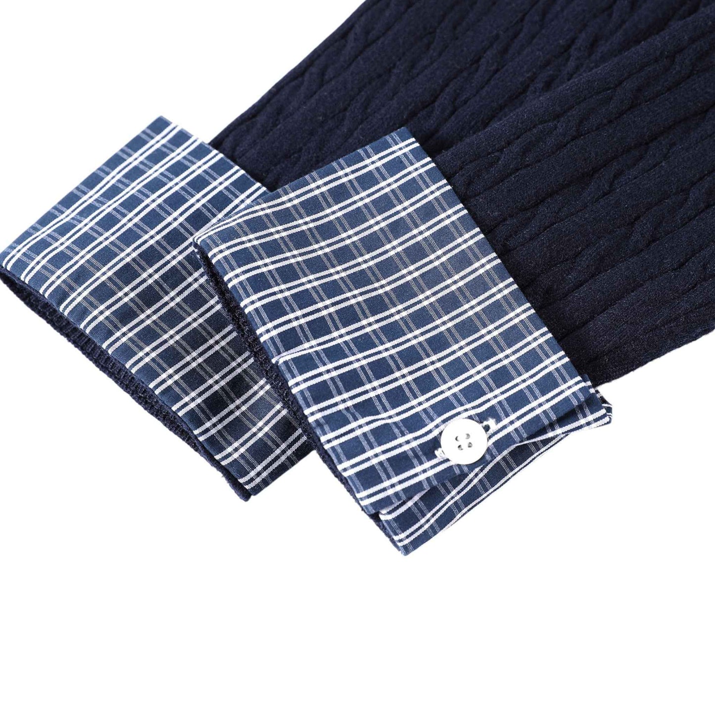 Classic Academia | チェック襟 レイヤード ニットカーディガン