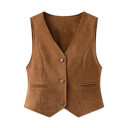 "Éclat Suede Vest" | ヴィンテージライク スエードベスト