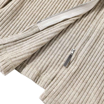 "High-End V-Neck Zip Cardigan" フリンジ Vネック ジップニット