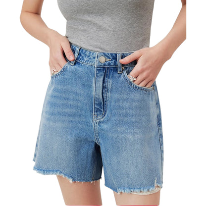 FANSILANEN fashionable high street denim shorts ハイストリートデニムショートパンツ