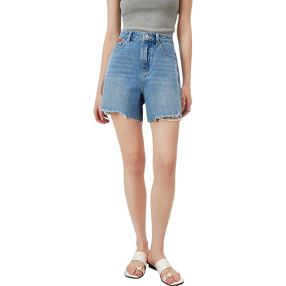 FANSILANEN fashionable high street denim shorts ハイストリートデニムショートパンツ