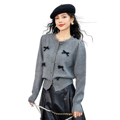 La Chapelle Puella fashion cardigan bow sweater ファッション カーディガン ボウ セーター