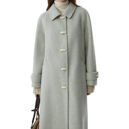 FANSILANEN imitation horn button retro lapel wool double-faced coat イミテーションホーンボタン レトロラペル ウール ダブルフェイスコート