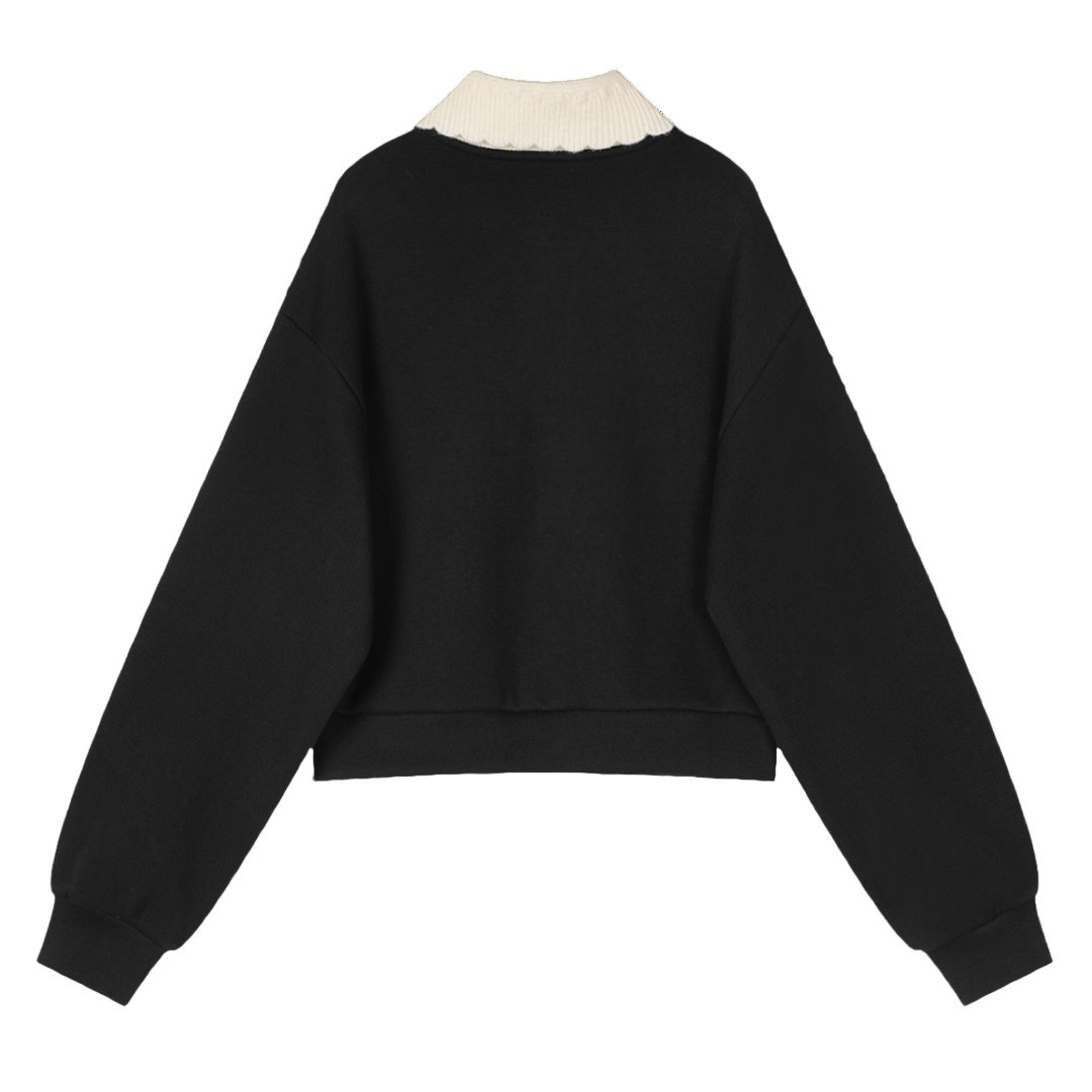 Elegant Zip Polo Sweatshirt | ポロ襟スウェット