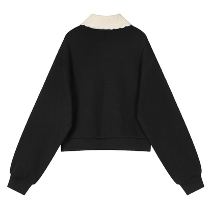 Elegant Zip Polo Sweatshirt | ポロ襟スウェット