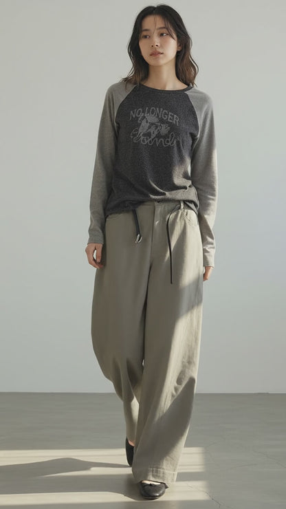 Curved Silhouette Pants | ワイドパンツ