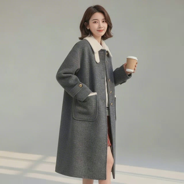 ウールコート エレガント グレー｜Luxe Gray Coat 高見え厚手ロング