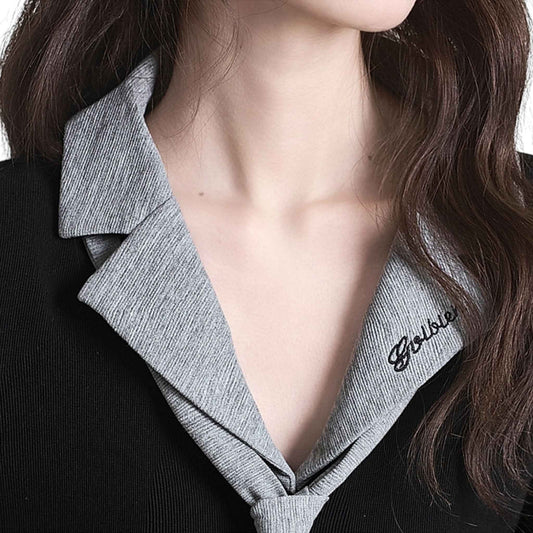 Elegant Layered-Look Knit | 重ね着風ニットカーディガン