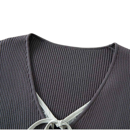 Elegant Layered Look Knit | バイカラー レイヤード ニット