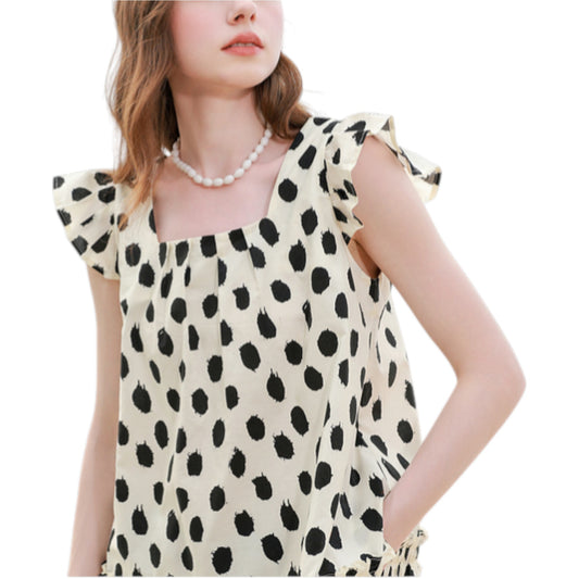Trendy Square Collar Baby Shirt 2025 - Cotton Flying Sleeve Top 純綿フライングスリーブシャツ