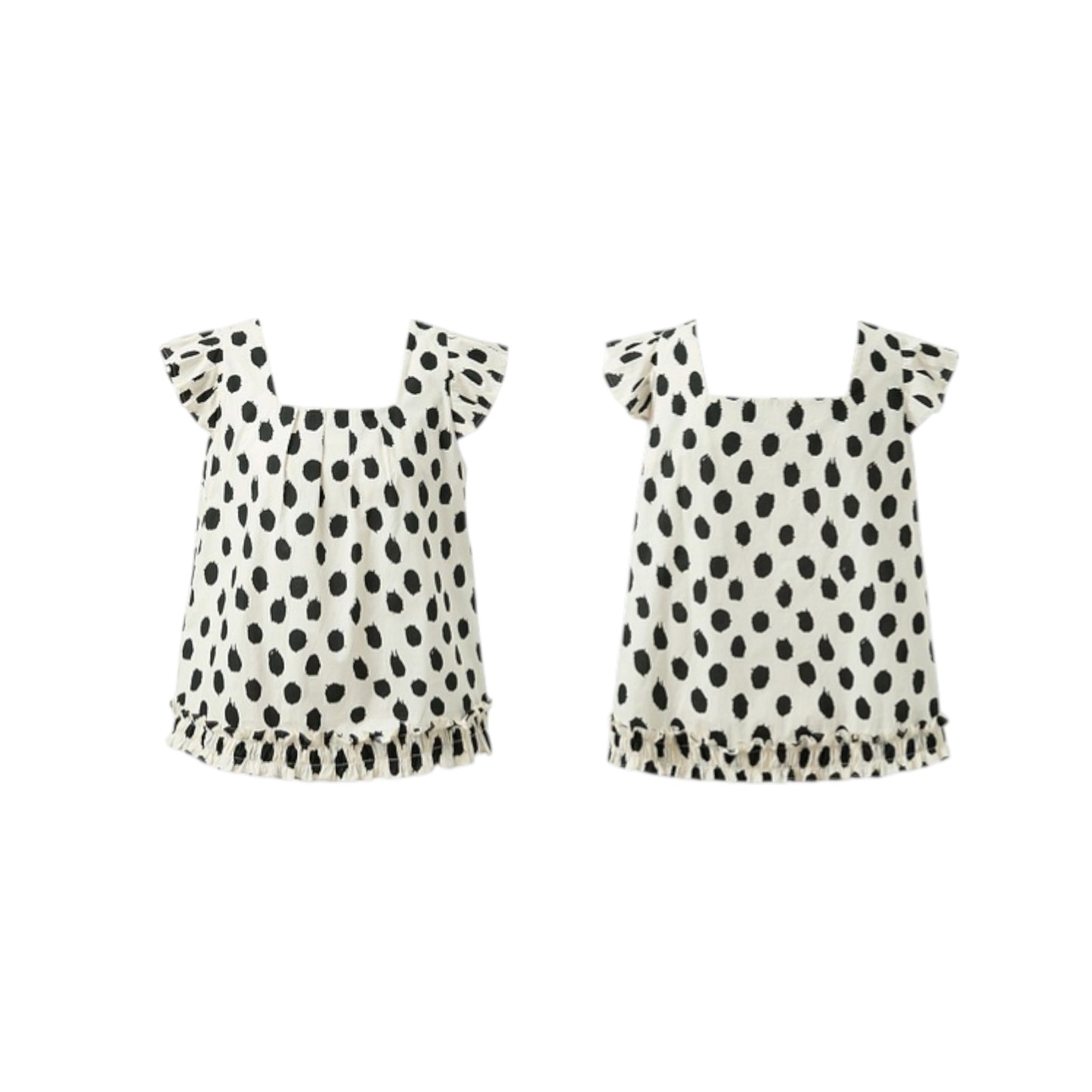 Trendy Square Collar Baby Shirt 2025 - Cotton Flying Sleeve Top 純綿フライングスリーブシャツ