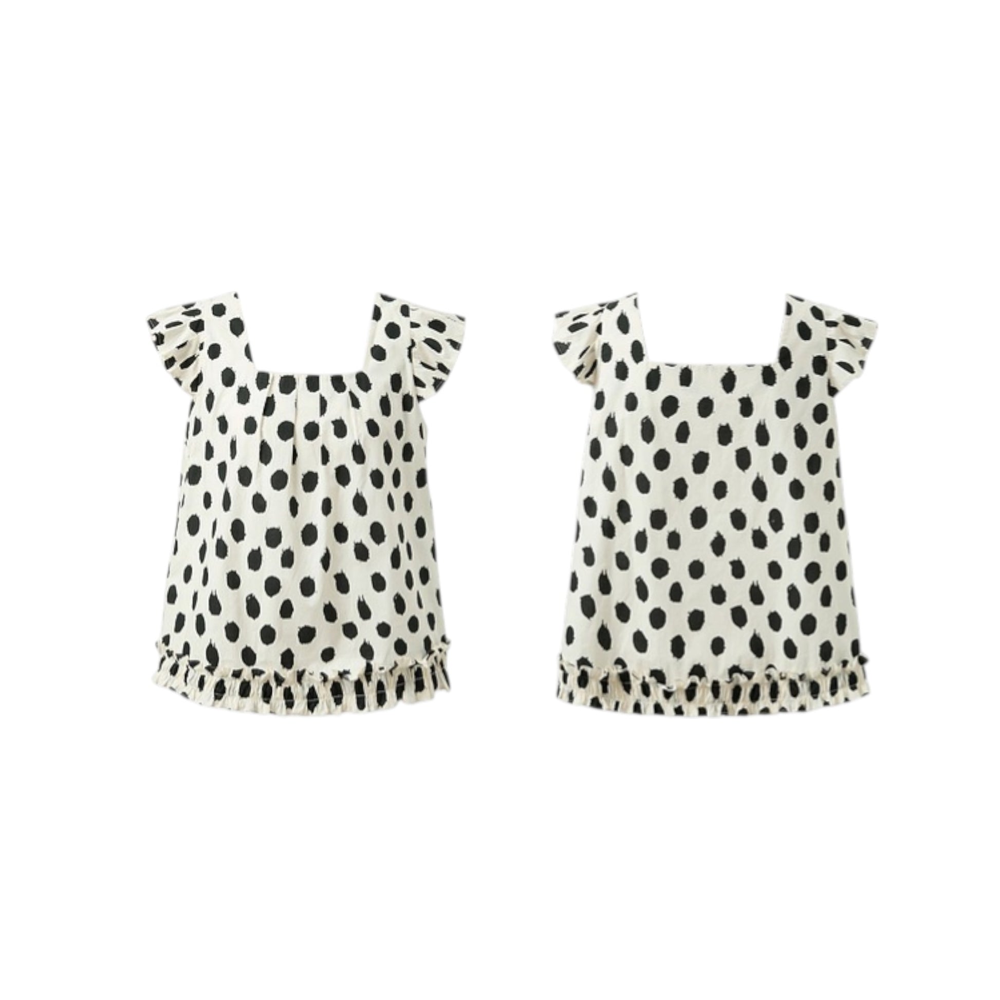 Trendy Square Collar Baby Shirt 2025 - Cotton Flying Sleeve Top 純綿フライングスリーブシャツ
