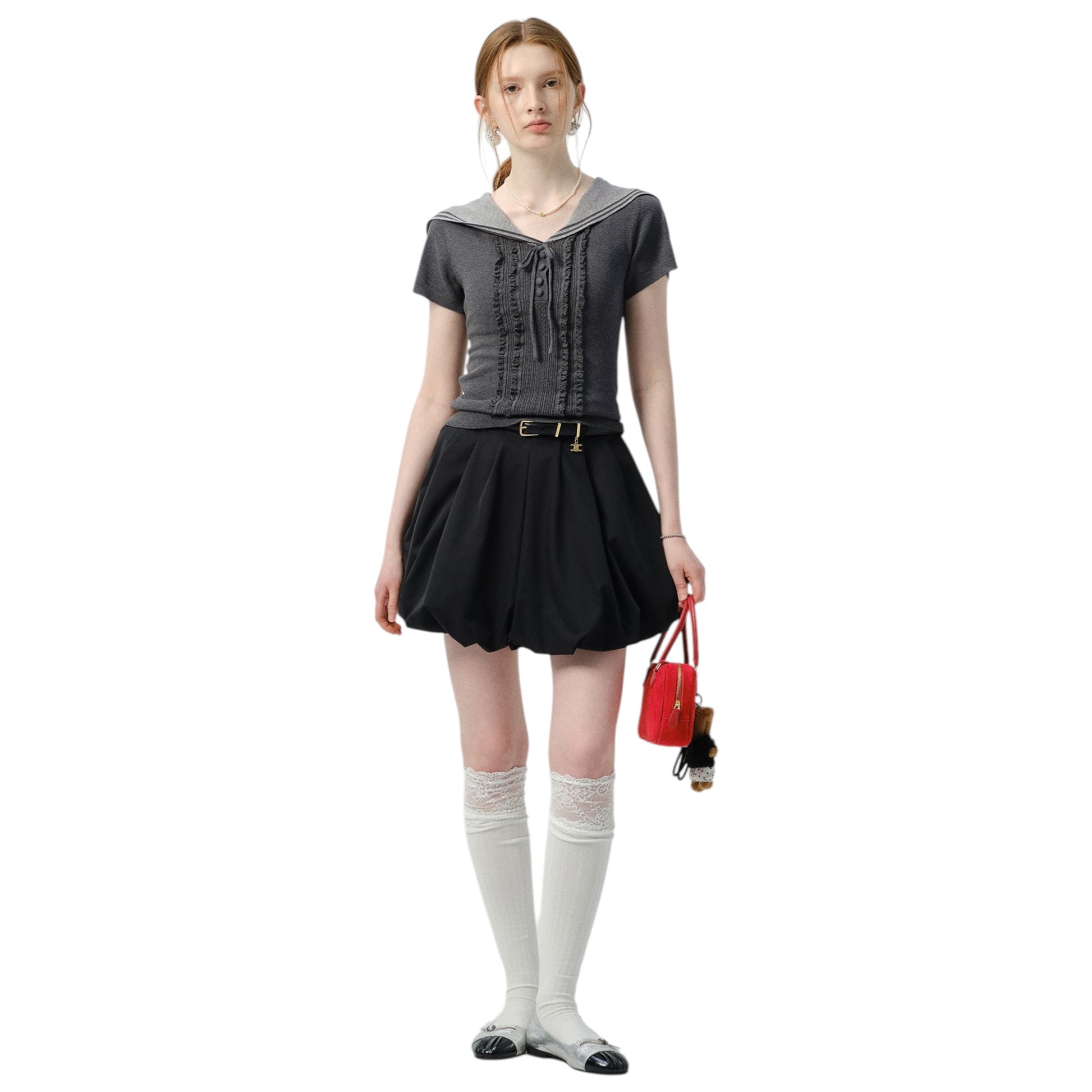 Chic Sailor Collar Knit Top 