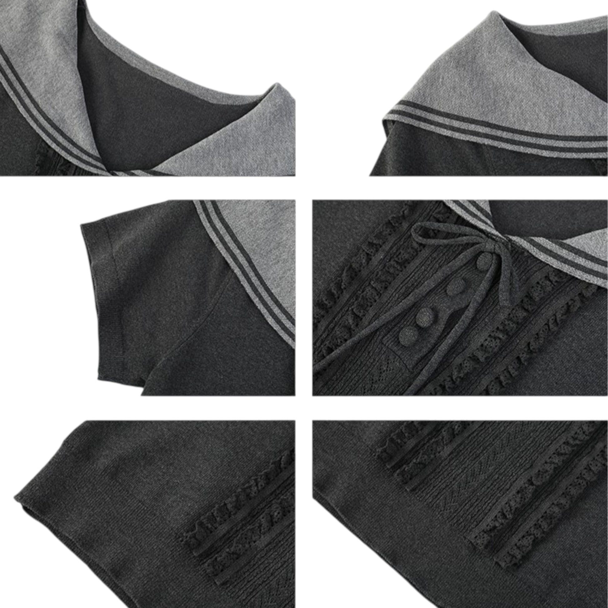 Chic Sailor Collar Knit Top 